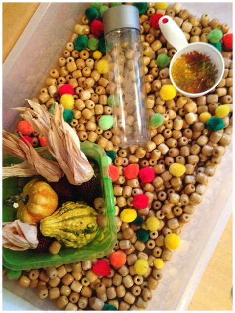 Fall Harvest Sensory Bin Play Fine Motor | Little Bins for Little Hands