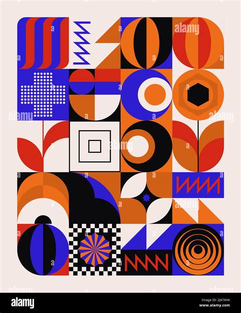 Neo-Geo vector pattern graphics artwork inspired by abstract modernist ...