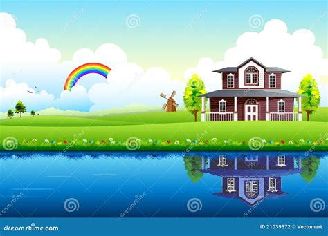 House in Heaven stock illustration. Illustration of lawn - 21039372