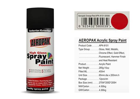 Orange Red Aerosol Spray Paint , MSDS Acrylic Spray Paint Fan - Shaped