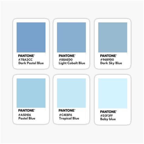 "Pastel blue pantone color swatch" Sticker for Sale by softlycarol | Redbubble