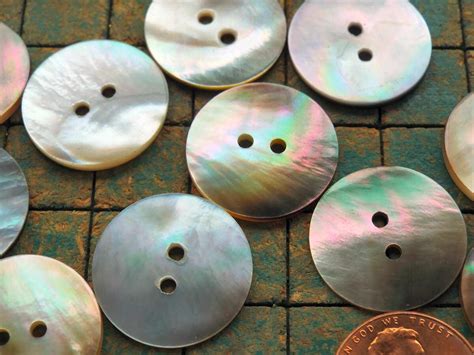 Seashell buttons Mother of Pearl 10 count 3/4 inch Natural