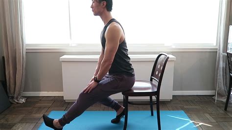 Chair seated hamstring stretch - YouTube