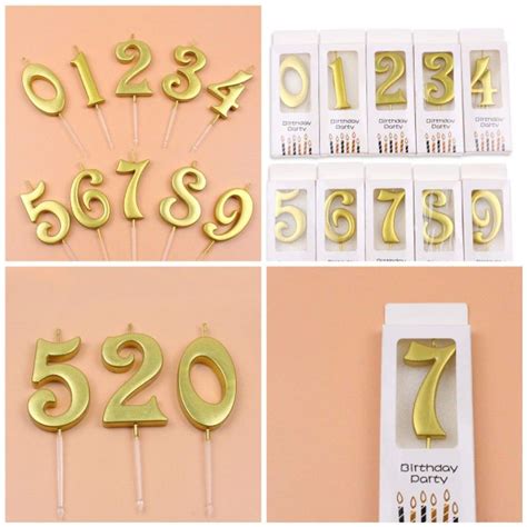 Metallic Gold Number Candle Birthday Candle | Shopee Philippines