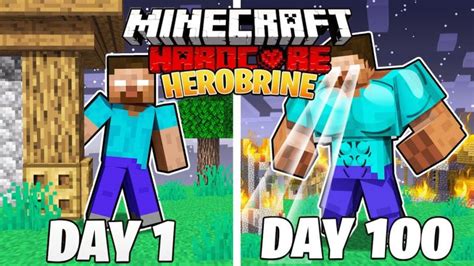 I Survived 100 Days as HEROBRINE in HARDCORE Minecraft! - 完成まで見たくなる動画