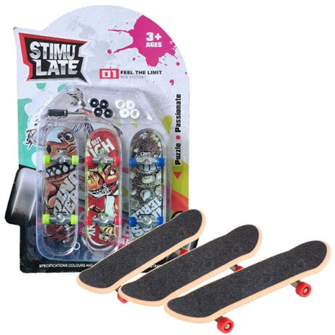 Stimulate Fingerboard 3 Pc Set Random Design Tech Deck Finger Mini Skate Board | Lazada PH