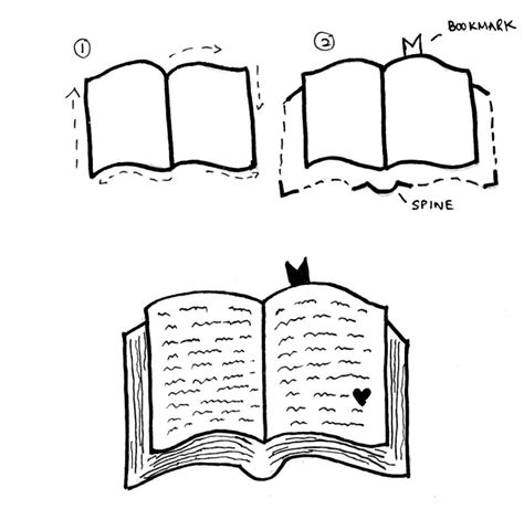 How To Draw A Book: Easy Step By Step Tutorial You'll Love - Craftsonfire | Open book drawing ...