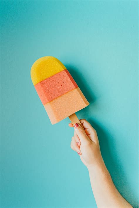 Colorful ice cream on blue background · Free Stock Photo