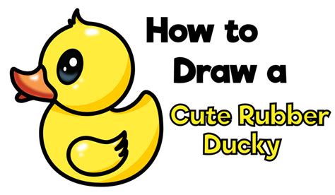 How to Draw a Cute Cartoon Rubber Ducky Easy Step by Step Drawing for ...