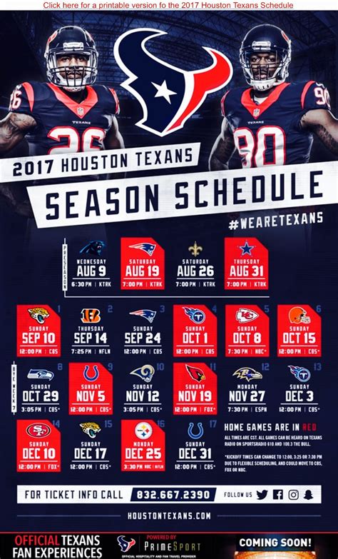 Houston Texans Printable Schedule - prntbl.concejomunicipaldechinu.gov.co