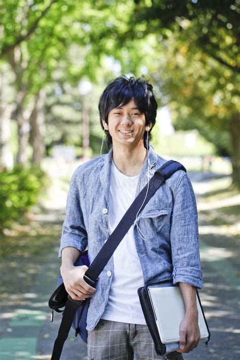 Japanese Young Man, Bicycle and College Student Stock Photo - Image of friends, learn: 165508454