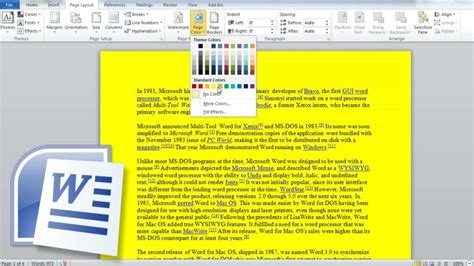 How to Change Page Color in Word, Change the Background or Color of a Word Document - YouTube