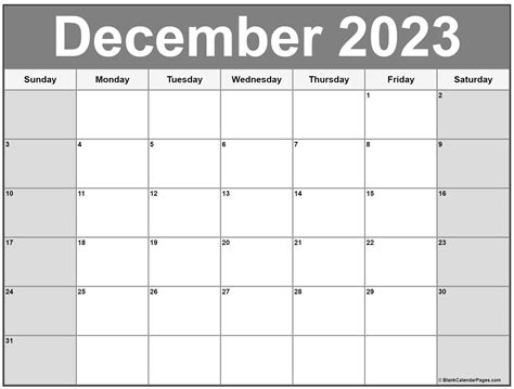 Blank December 2023 Calendar - Printable Calendar Collection