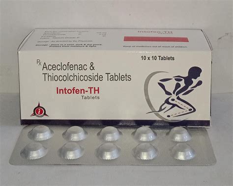 Aceclofenac & Thiocolchicoside Tablets (Intofen-TH) - Integrated laboratories Pvt. Ltd.