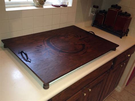 Cooktop cover.....plywood, spindles, stain and inspiration! | Stove cover, Sink cover, Wooden ...