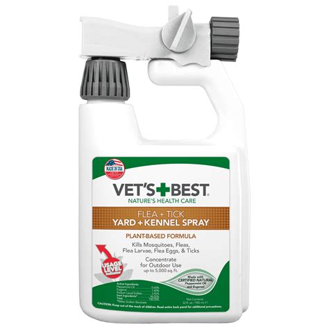 Vet's Best Flea and Tick Yard and Kennel Spray | Yard Treatment Spray Kills Mosquitoes, Fleas ...