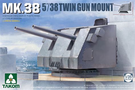 U.S.Navy MK.38 5`/38 Twin Gun Mount w/Metal Barrels [TAK2146] - $52.50 ...