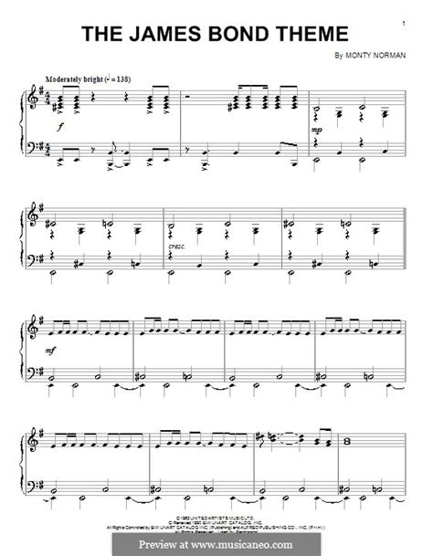 James Bond Theme Violin Sheet Music : James Bond 007 Piano Sheet Music - Download the pdf, print ...