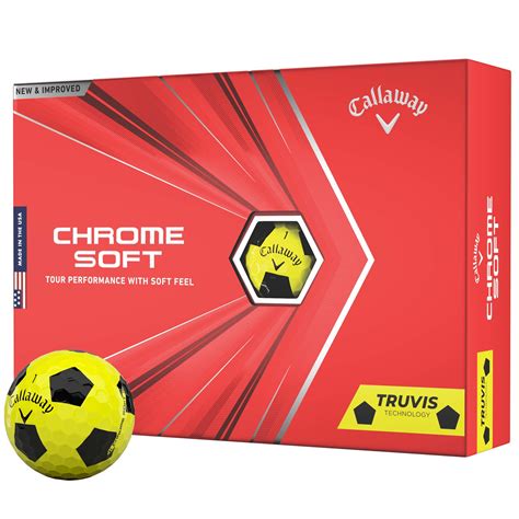 2020 Callaway Chrome Soft Yellow/Black Truvis Golf Balls - Enhanced Performance