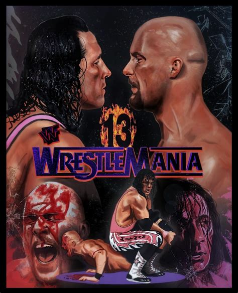 My Bret Hart vs Steve Austin Wrestlemania 13 poster design. What's your favourite Wrestlemania ...