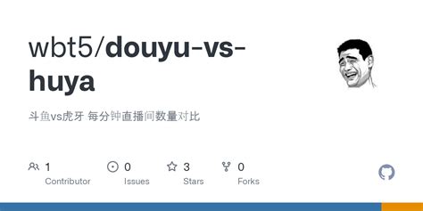 GitHub - wbt5/douyu-vs-huya: 斗鱼vs虎牙 每分钟直播间数量对比