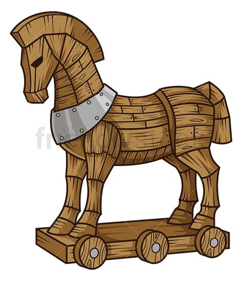 Trojan Horse Cartoon Clipart Vector - FriendlyStock