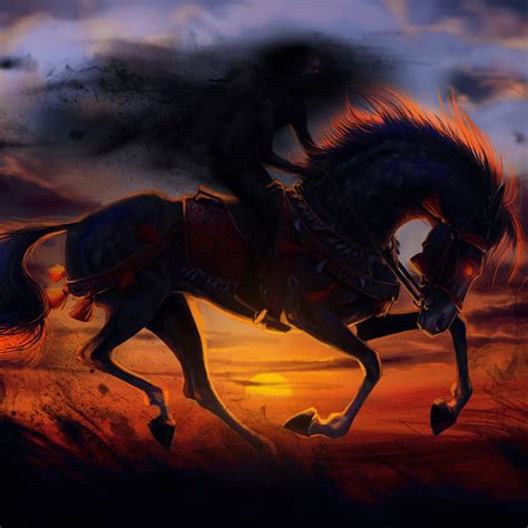 2932x2932 Horse Sunset Painting Artwork Ipad Pro Retina Display ,HD 4k ...