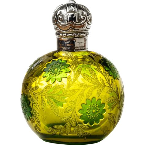 Antique Perfume Bottle in Cut Overlay Glass with Silver Crown Mount ...