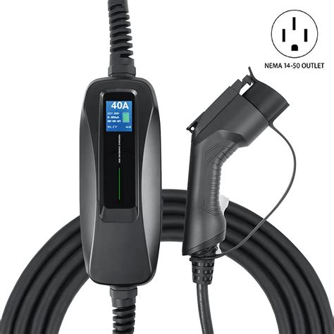 Lectron 240V 40 Amp Level 2 EV Charger with 18ft Extension Cord J1772 ...