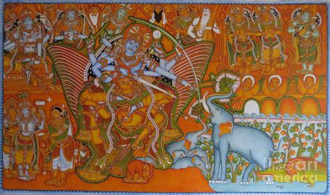 Gajendra Moksham Painting by Anil Kariseril - Fine Art America