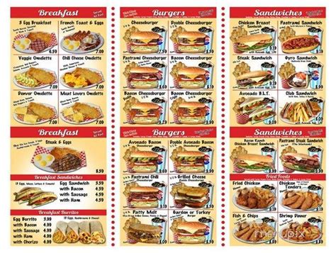 Online Menu of P & G Burgers, Colton, CA