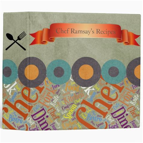 Chef Word Art Recipe Binder | Zazzle.com