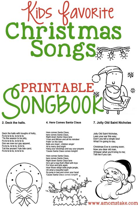 Christmas Songs for Kids - Free Printable Songbook! - A Mom's Take