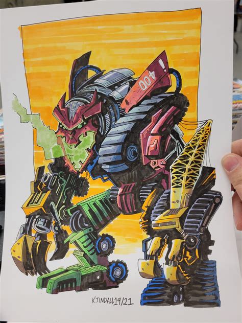 I drew RoTF Devastator! : r/transformers