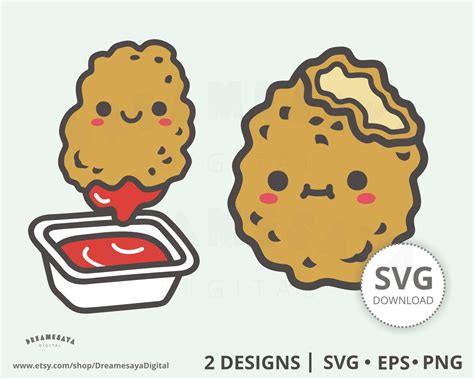 Chicken Nugget Svg Eps Png Cute Fast Food Cut Files And Clip Clipart ...