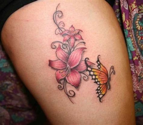 Pin by Deborah Hoffman Benner on tatoo ideas | Butterfly with flowers tattoo, Lily tattoo, Lily ...