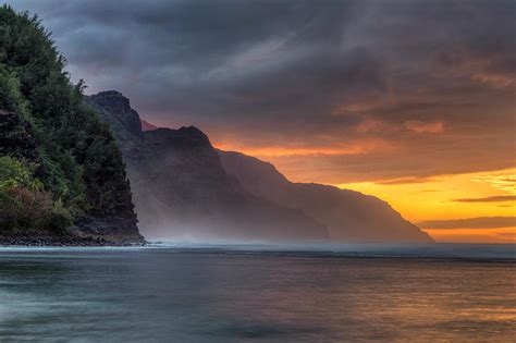 Sunset from Kee Beach Kauai Photograph by Pierre Leclerc Photography - Fine Art America