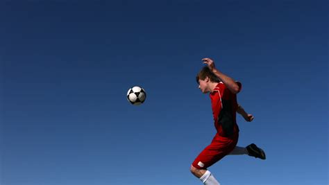 Soccer Player Kicking Ball In Mid-air, Slow Motion Stock Footage Video ...