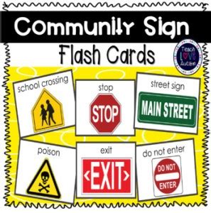 Community Signs Flashcards with Words - Shop | Teach Love Autism