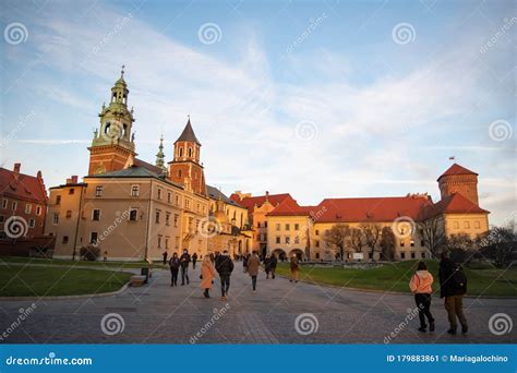 Krakow, Poland â€“ December 13, 2019: Interior Square at Wawel Royal ...