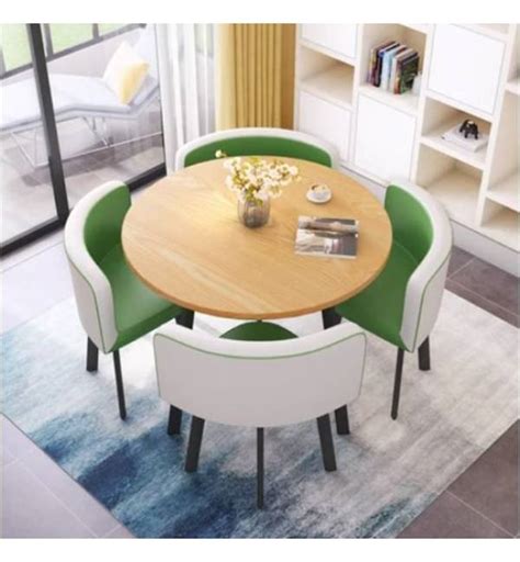 CT 016 Round/Square Table With 4 Chairs Modern Nordic Style