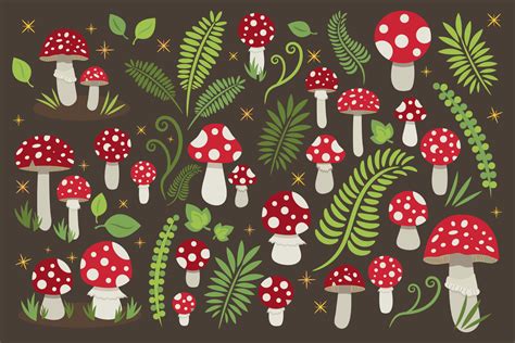 Toadstool Mushroom Clip Art Set By Running With Foxes | TheHungryJPEG