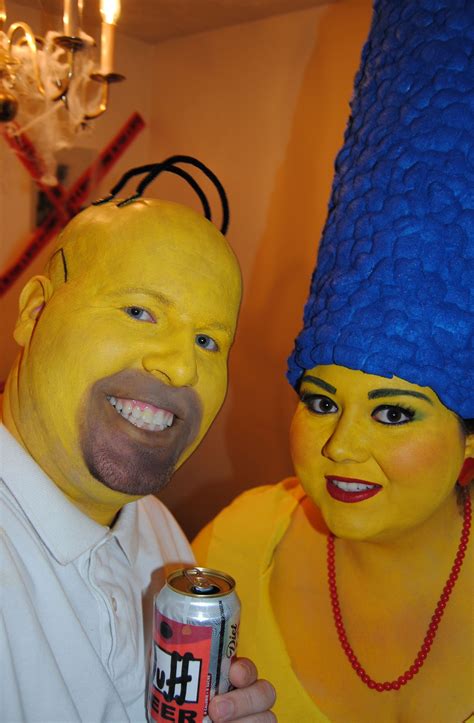 DIY Homemade Couple Costume -- Homer & Marge Simpson | Homemade couples ...