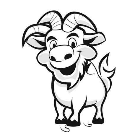 Premium Vector | A white and black goat cartoon character modern logo ...