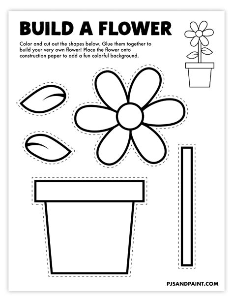 Free Printable Build a Flower Activity - Pjs and Paint