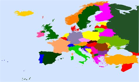 Blank Colored Europe Map