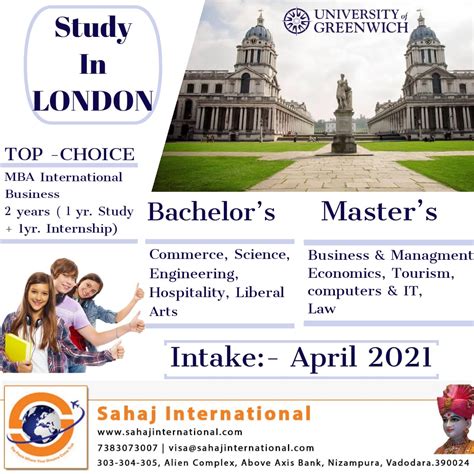 Apply In University of Greenwich, London - Sahaj International