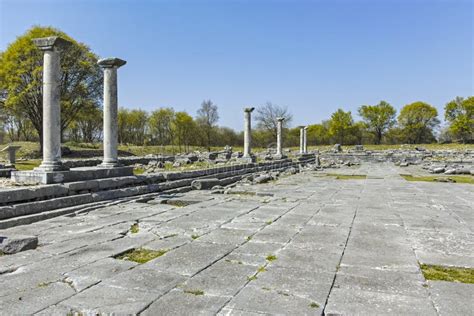 Panorama of Ancient Ruins at Archaeological Site of Philippi, Greece Stock Image - Image of ...