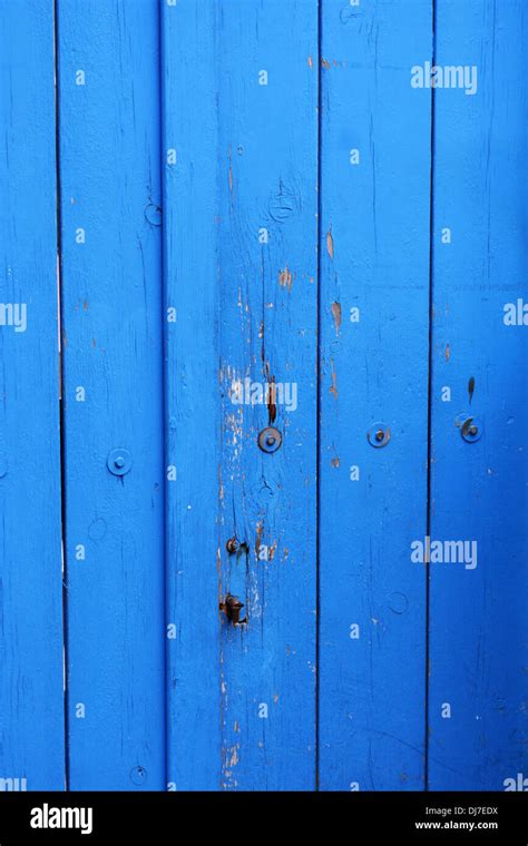 Blue vintage wooden door Stock Photo - Alamy
