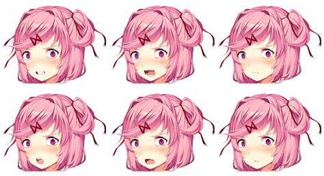 Angry Natsuki head sprites : r/DDLC